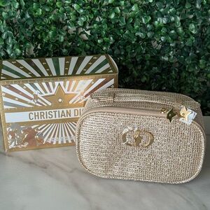 Dior Gold Sparkle Holiday 2025 Cosmetic Bag New